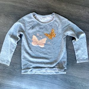 Girls grey butterfly sweatshirt size 6x